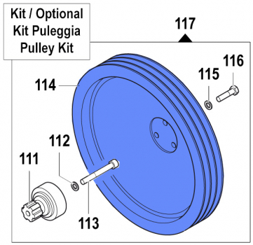 Pulley 2424001200 for Comet Pumps APS 101-121