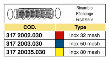 Arag intake filter external thread 2½" - series 317