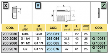 Arag Coupling with external thread 1" with cap nut