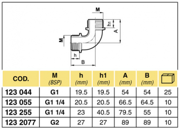 Arag Fitting 90° with 1 1/4" external thread