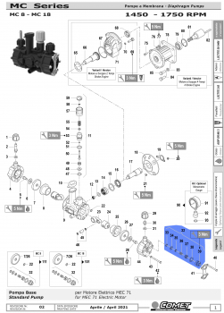 Comet valve kit 1220008500 for pump MC18