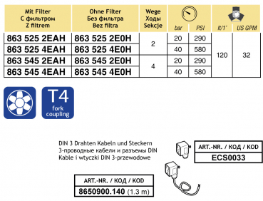 Arag Proportional-Regelarmatur mit Filter Serie 863 bis 40 bar