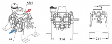 Rau pump P260 drawing and dimensions