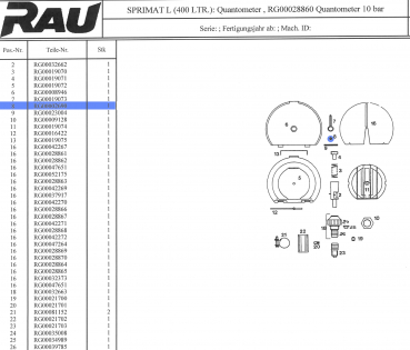 Rau O-Ring for Quantometer RG00002690