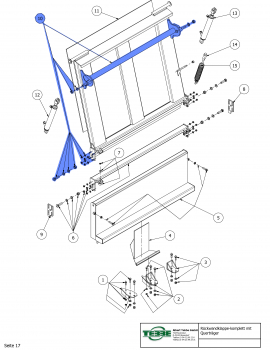 TEBBE rear wall flap upper part for MS140