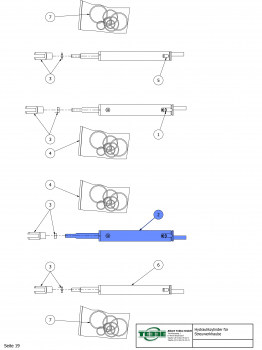 TEBBE hydraulic cylinder 300 DW for left-hand spreading unit hood