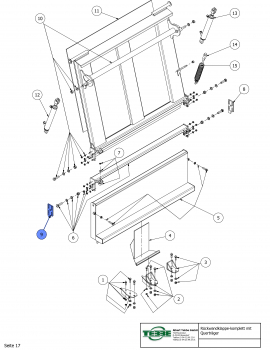 TEBBE bracket for lower part of rear wall flap left