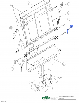 TEBBE bracket for lower part of rear wall flap right