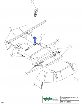 TEBBE Lifting arm inside for border spreading device