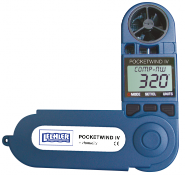 Anemometer with thermometer and humidity sensor