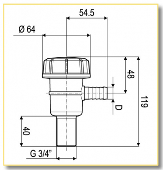 Arag mini intake filter black 3/4" - 16 mm