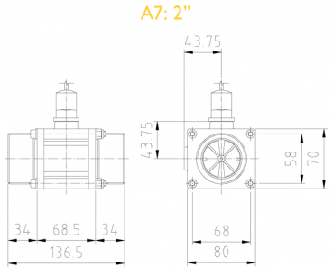 Polmac Flowmeter Turbo Flow with thread connection, details