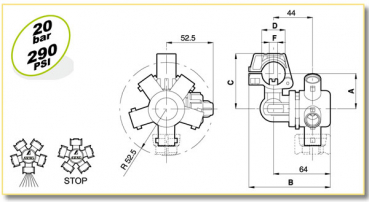 Arag Compact Jet Nozzle Holder 5 ways