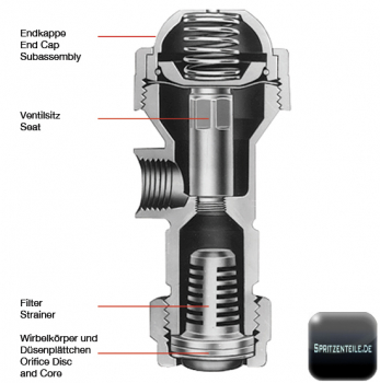 TeeJet ChemSaver 6135A brass nozzle holder cross-section