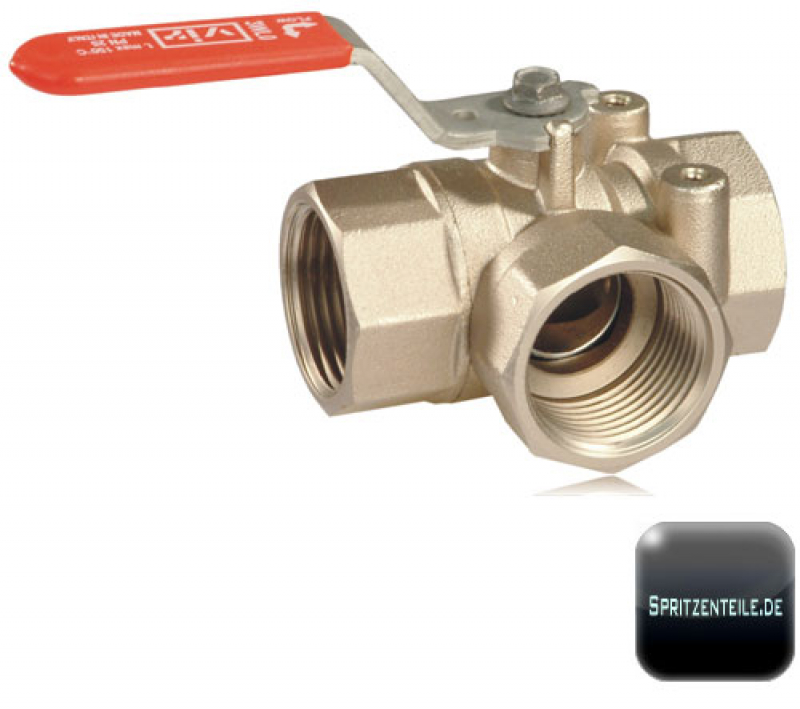 Brass ball valve with 3x internal thread