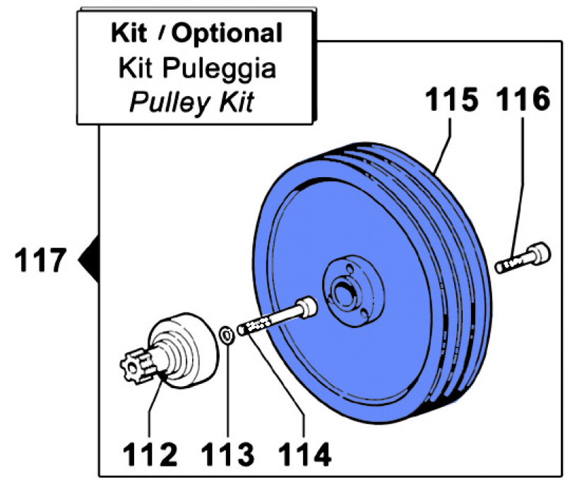 Pulley 2424003500 for Comet Pumps IDS 1501-1701-2001