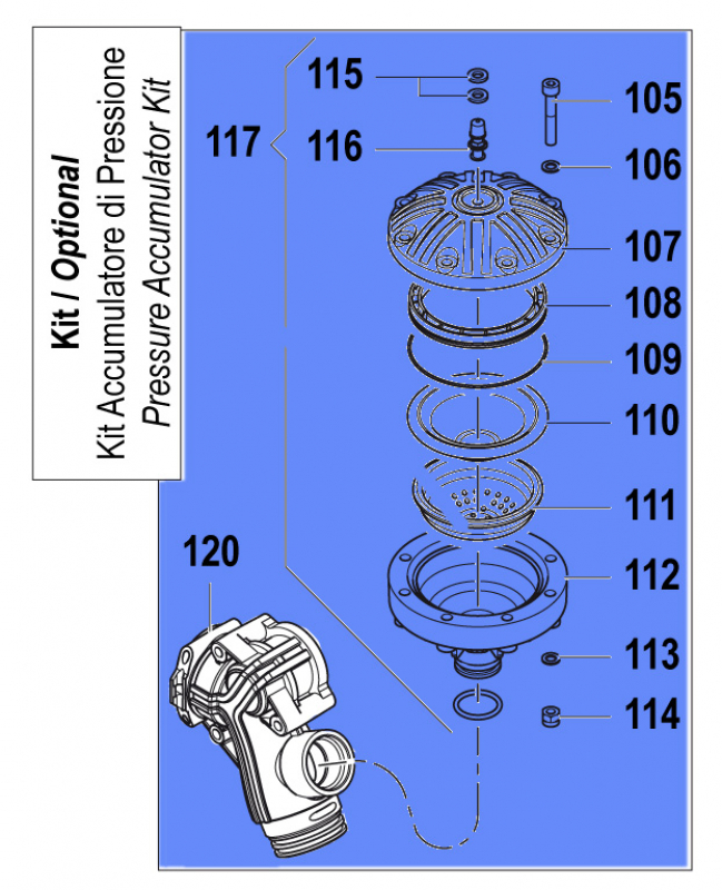 Pressure Accumulator Kit 1225003600 for Comet BPS 300
