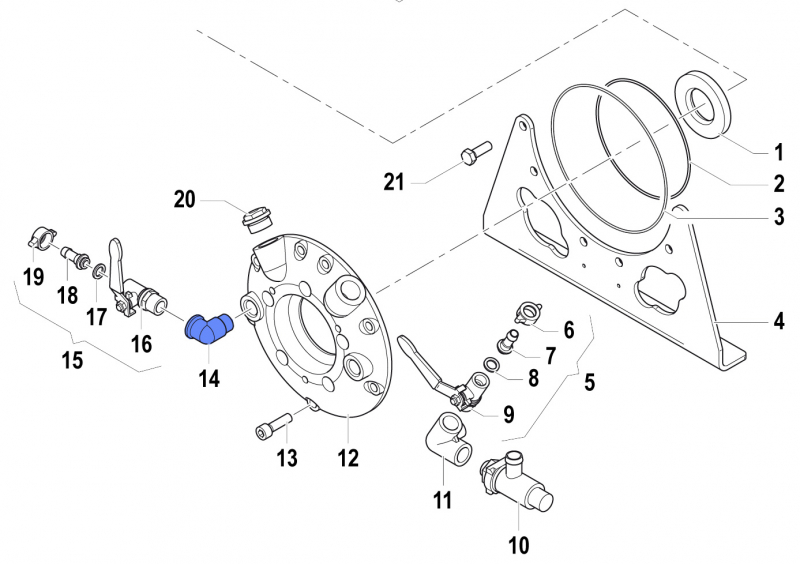 Elbow Coupling 1211001200 for Comet Pumps APS 141-166