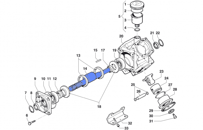 Throughshaft 0001040200 for Comet BP 151-171 K