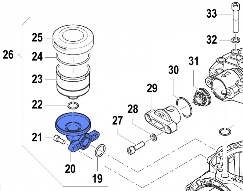 Compensator Support 3002056600 for Comet Pumps APS 101-121