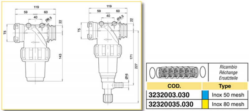 Arag pressure filter standard T5 series 322