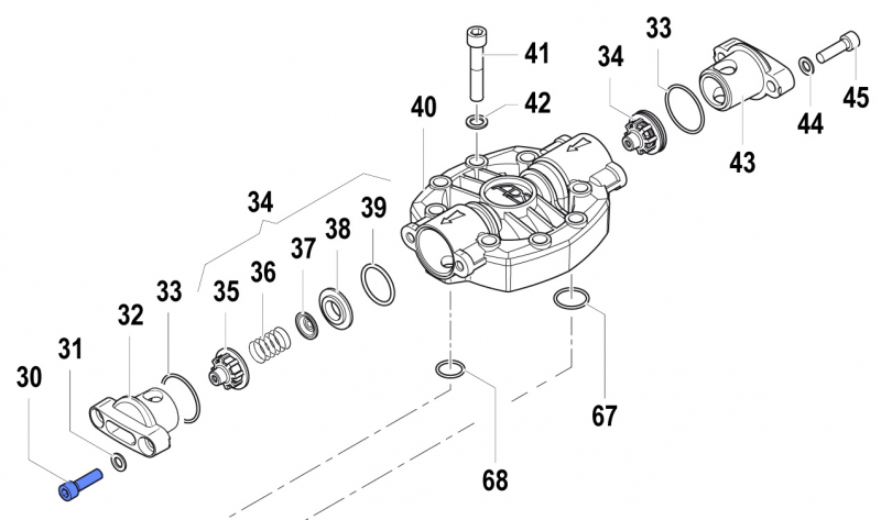 Screw 3609000900 for Comet Pumps APS 141-166