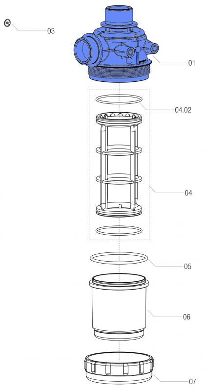 Arag Filter Body Series 312+310 with male thread connection