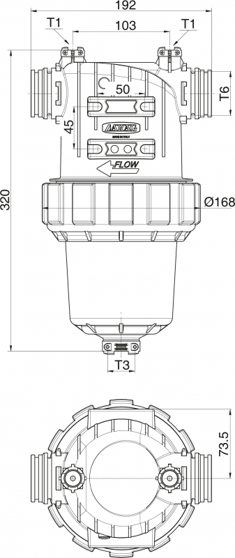 Arag Druckfilter Serie 330 mit T6-Gabelanschluss