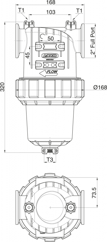 Arag pressure filter series 330 with flanged connection