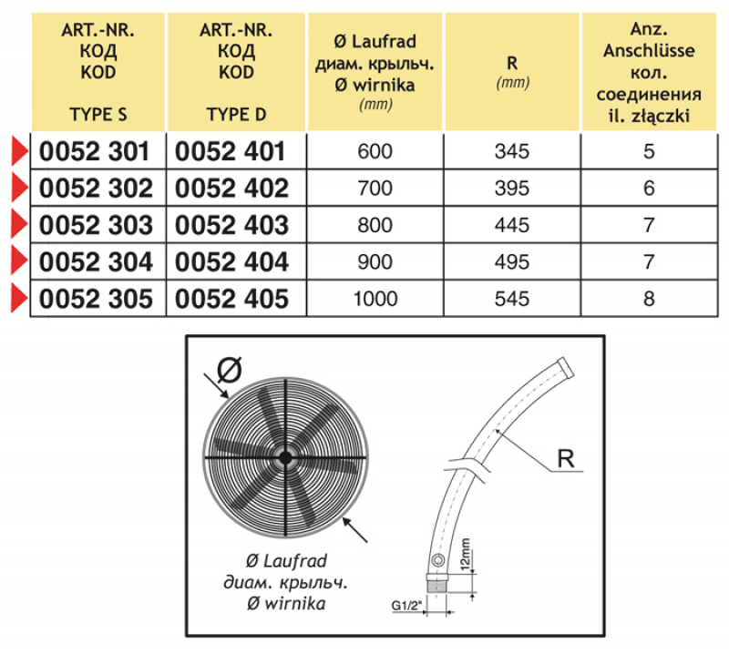 Arag Curved pipe for spraying - Type D