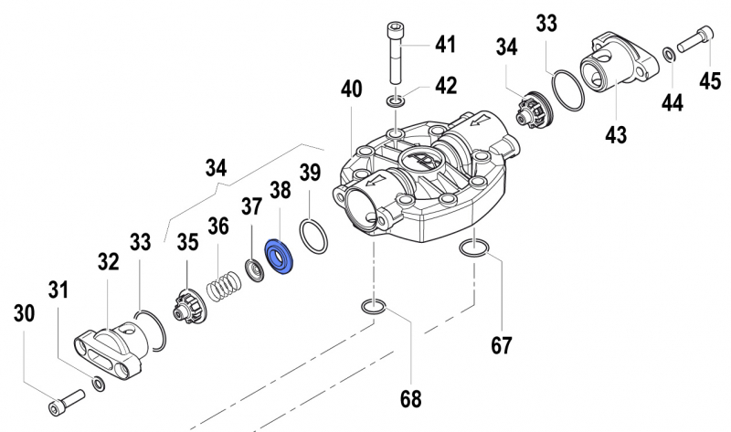 Valve Seat 3009001400 for Comet Pumps APS 141-166