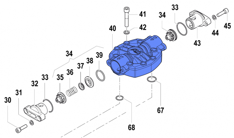 Pump Manifold 3218009900 for Comet Pumps APS 141-166