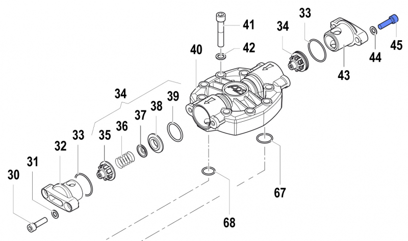 Screw 3609000900 for Comet Pumps APS 141-166