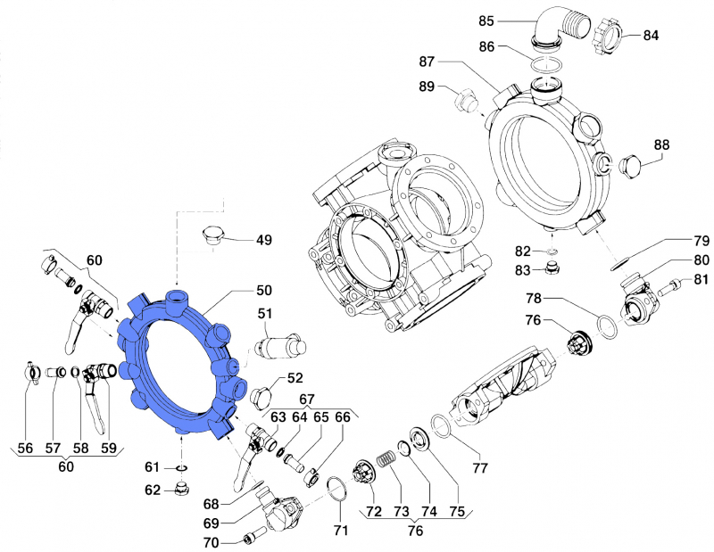 Delivery Manifold 0415005900 for Comet Pumps IDS 1501-1701-2001