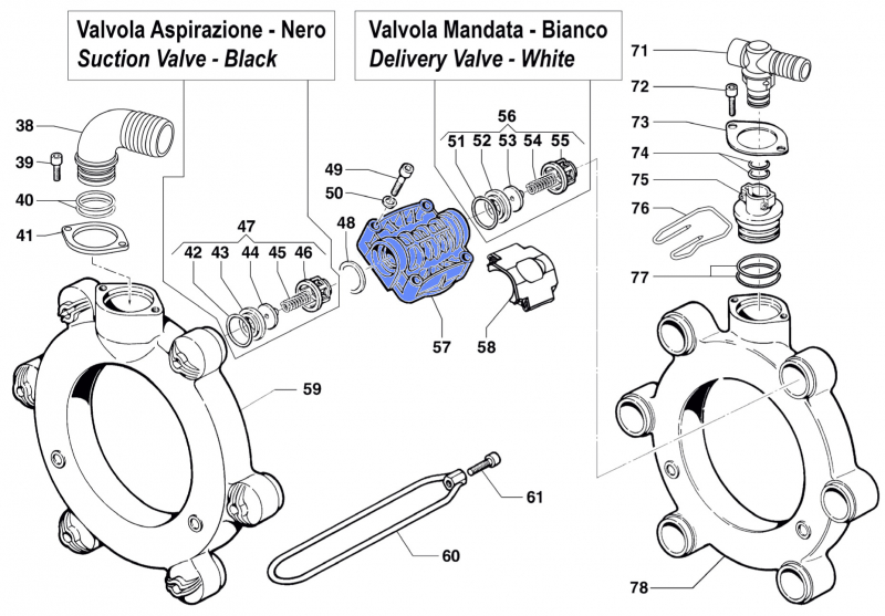 Pump Manifold 3218041400 for Comet BP 241-281 K