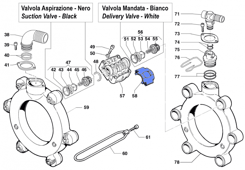 Head Cover 0460004300 for Comet Pumps BP 241-281 K