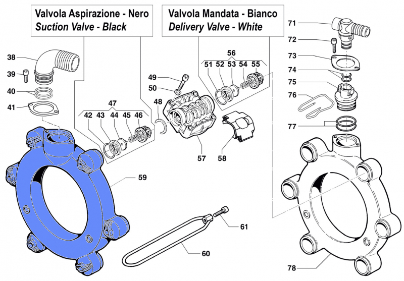 Suction Manifold 0415005000 for Comet BP 241-281 K