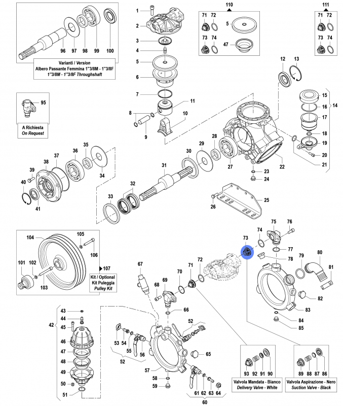 73 Saugventil-Kit 1220008800 für Comet Pumpen IDS 1401