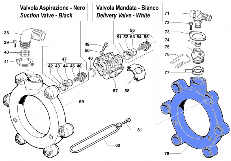 Delivery Manifold 0415002900 for Comet BP 241-281 K