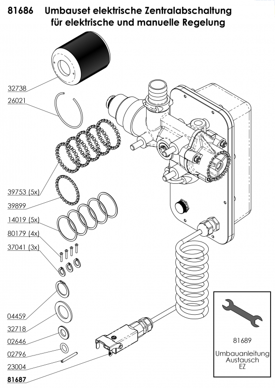 Rau conversion set electric central shut-off RG00081686 – spare parts list