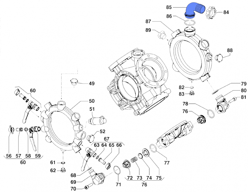 Suction Elbow Tail 2801008500 for Comet Pump IDS 1501