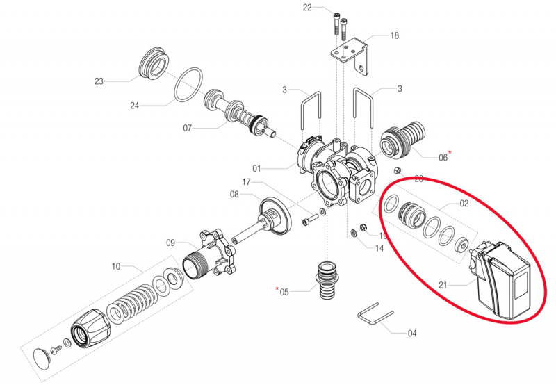 Arag engine block for main valve series 871