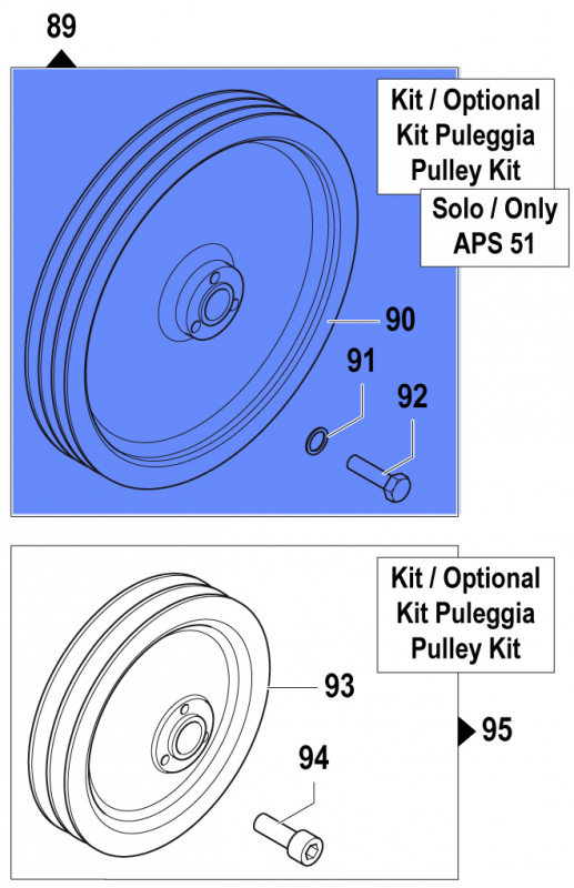 Pulley Kit 5001006200 for Comet Pump APS 51