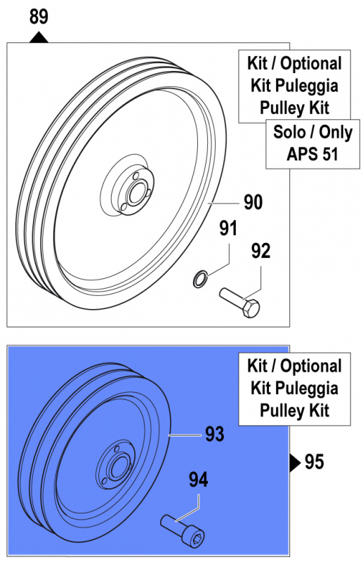 Pulley Kit 5001004300 for Comet Pumps APS 61-71