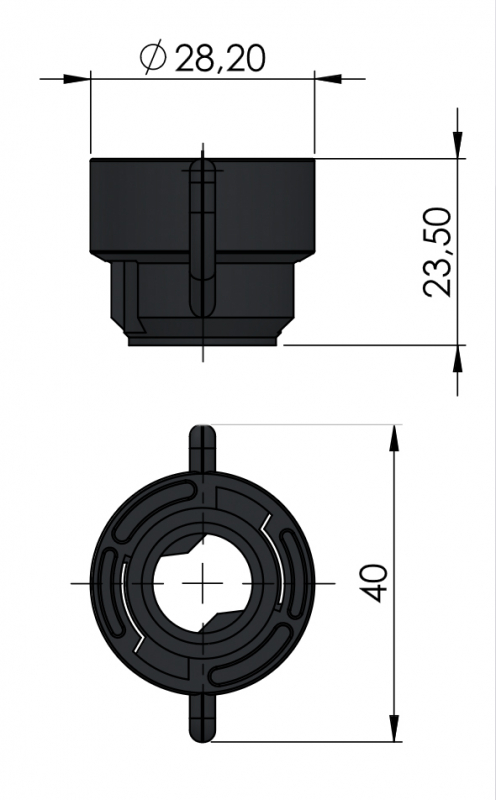 Agrotop Bajonettkappen verstellbar SW8 – Maße