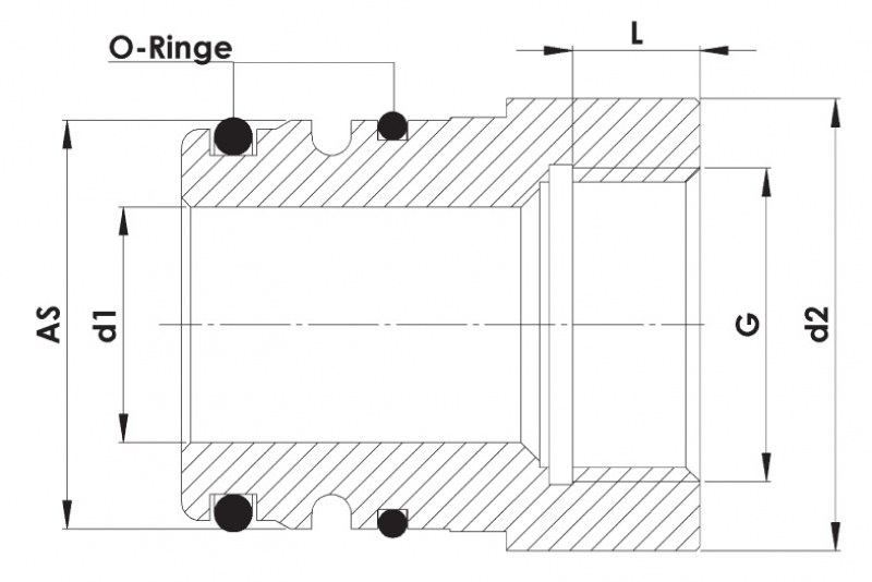 Rau plug-in fittings AS40 with female thread