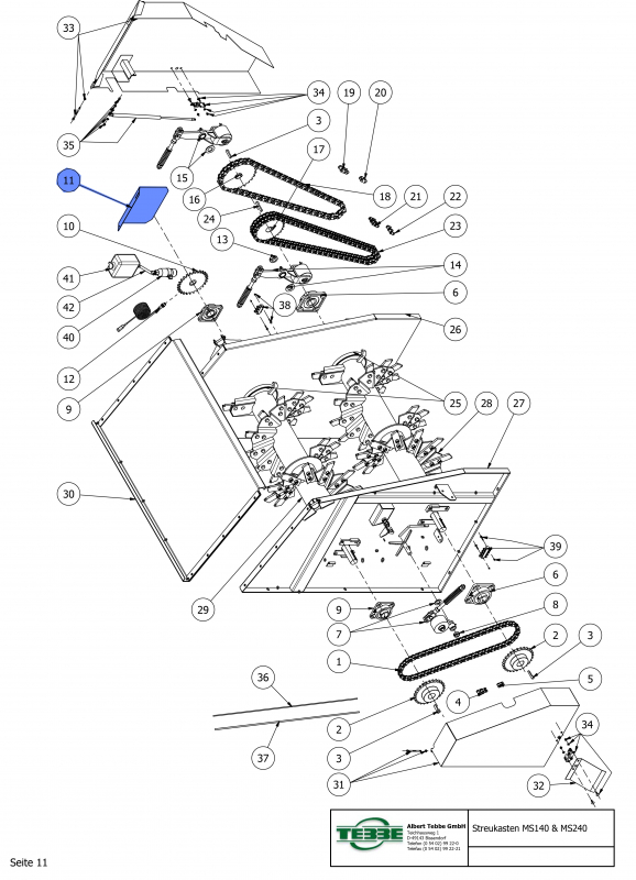 TEBBE Cover for milling drum sensor