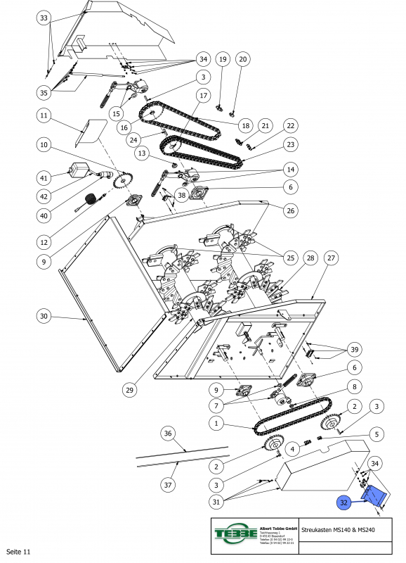 TEBBE Speed sensor cover for gearbox 5710