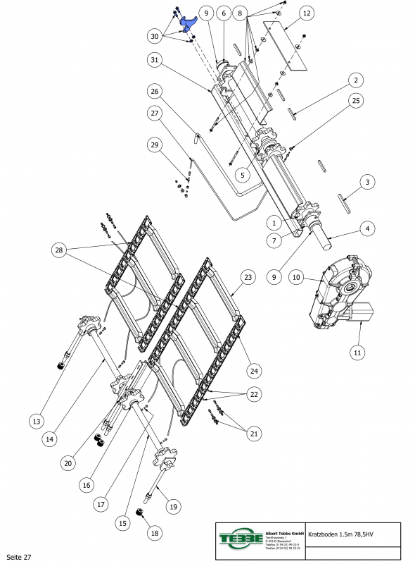 TEBBE scraper for chain sprocket