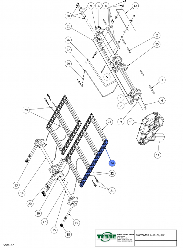 TEBBE flat link chain 78.5HF – per piece